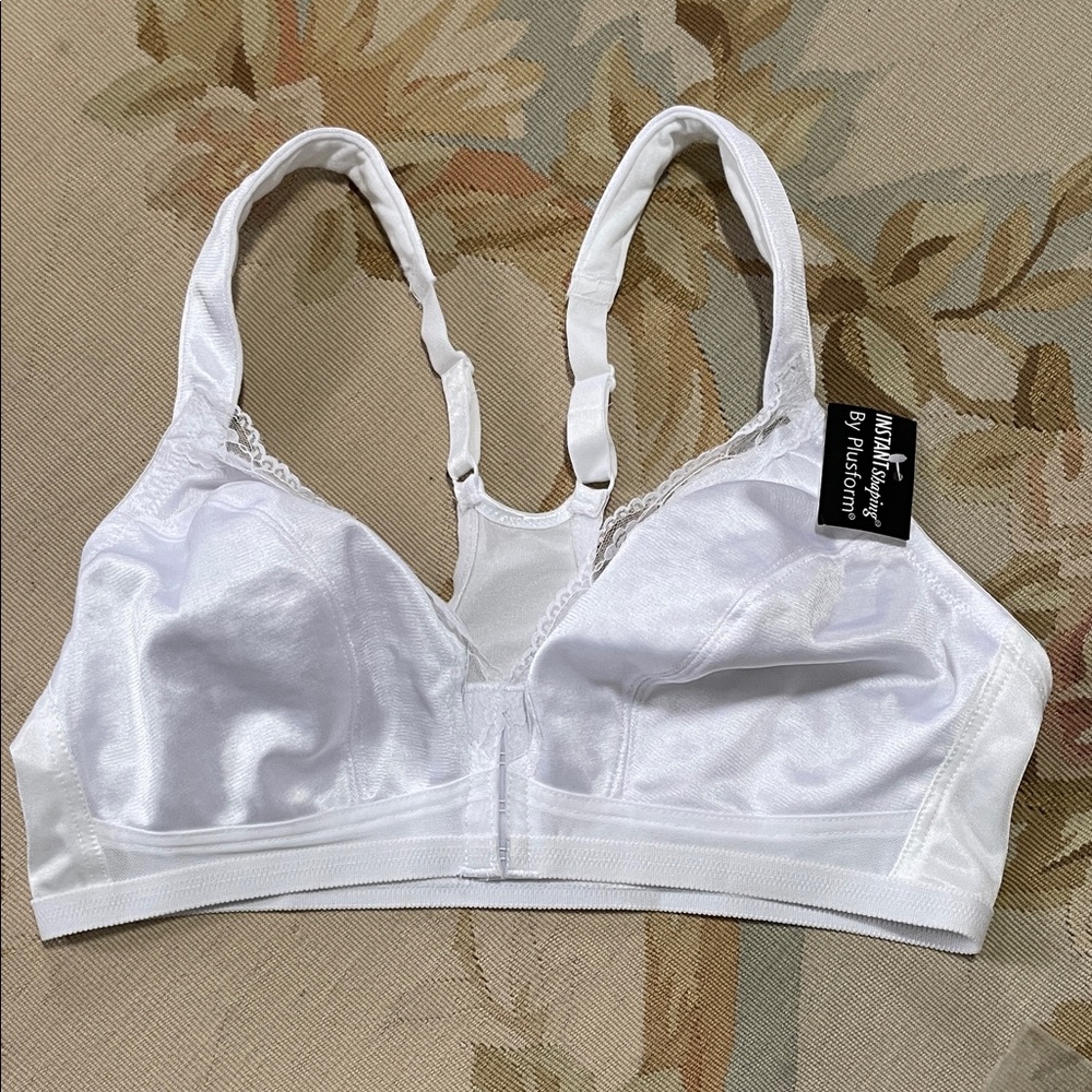 White Satin wireless Women's Bra 38C